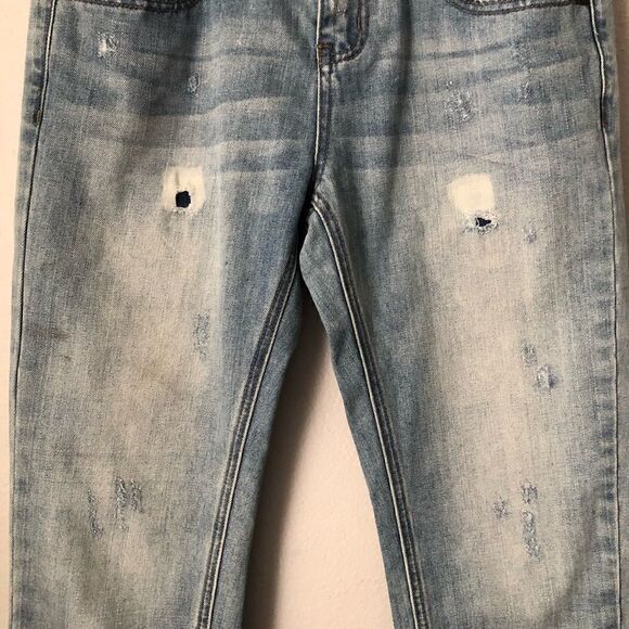 One teaspoon medium blue wash denim jeans relaxed leg distressed jeans - Picture 3 of 11